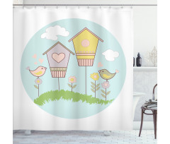 Meadow Flower Nest Cloud Shower Curtain