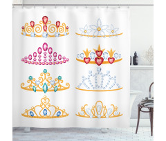 Golden Gemstones Tiaras Shower Curtain
