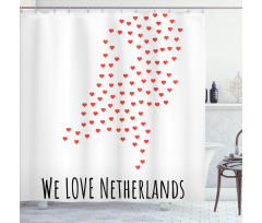 Love Netherlands Wording Shower Curtain