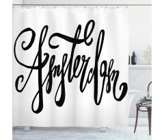 Cursive Modern Typography Shower Curtain