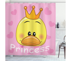Princess Duck with Tiara Shower Curtain