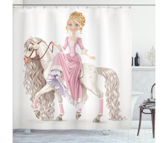 Princess on White Horse Shower Curtain