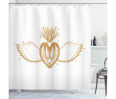 Winged Heart with Crown Shower Curtain