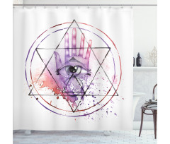 Watercolor All Seeing Eye Shower Curtain