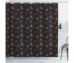 Crescent in Mystical Night Shower Curtain