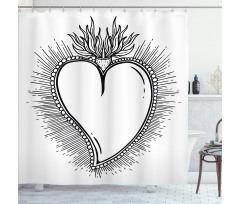 Heart with Rays Shower Curtain