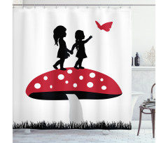 Little Girls on Toadstool Shower Curtain