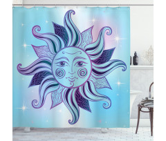 Flourish Sun Face Shower Curtain