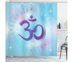 Oriental Symbol Meditation Shower Curtain