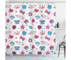 Bowtie Ladybird Cat Fun Shower Curtain