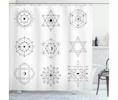 Line Shaped Geometry Shower Curtain