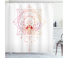 Geometrical Abstract Moth Shower Curtain