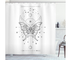 Muted Tones Boho Butterfly Shower Curtain