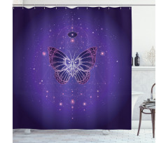 Galactic Butterfly Geometry Shower Curtain