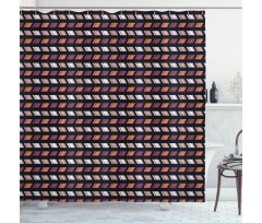 Colorful Hatched Squares Art Shower Curtain