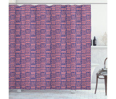 Hand Drawn Lines and Spots Art Shower Curtain