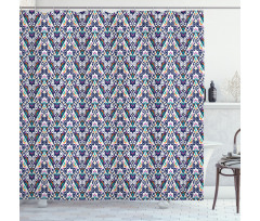 Abstract Folk Ornamental Motif Shower Curtain