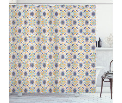 Small Detailed Medallion Motif Shower Curtain