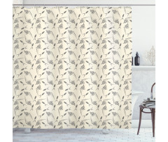 Botanical Nature Herbs Pattern Shower Curtain