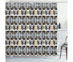 Geometric Motifs Shower Curtain