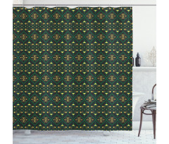 Tribal Motifs and Shapes Print Shower Curtain