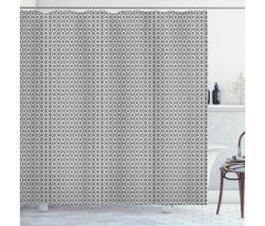 Monochrome Style Flower Shower Curtain