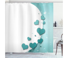 Hearts Valentines Shower Curtain