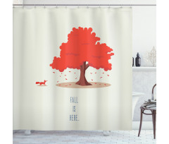 Fall is Here Animal and Tree Shower Curtain