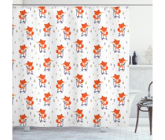 Animal with Scooter Tiny Trees Shower Curtain