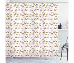 Little Raccoons and Foxes Shower Curtain