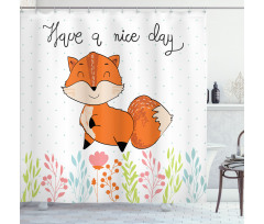 Have a Nice Day Wording Animal Shower Curtain