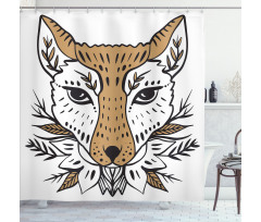 Botanical Ornament Animal Head Shower Curtain