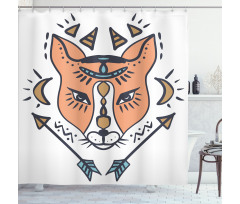 Boho Animal Head with Arrows Shower Curtain