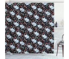 Sleeping Animal and Branches Shower Curtain