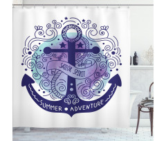 Watercolor Anchor Shower Curtain