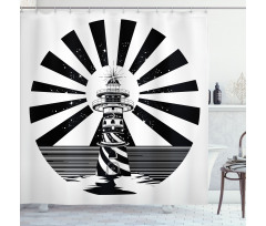 Retro Lighthouse Shower Curtain