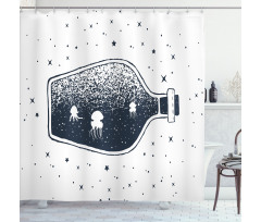 Octopus in a Bottle Shower Curtain