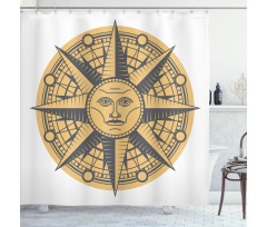 Sun Compass Art Shower Curtain