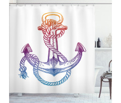 Ombre Anchor Rope Shower Curtain