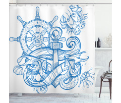 Crab Skull Shell Shower Curtain