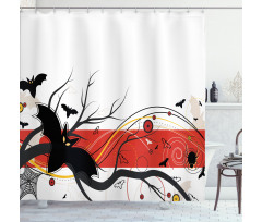 Bat Spider Curls Shower Curtain