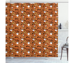Ghost Cats Bats Spiders Shower Curtain