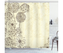 Blooming Retro Shower Curtain