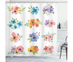 Watercolor Bouquets Shower Curtain