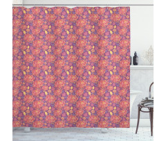 Flowers and Swirls Shower Curtain