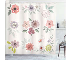 Continuous Flowers Shower Curtain