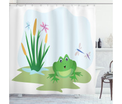 Dragonflies Plants Amphibian Shower Curtain
