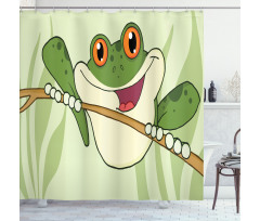 Happy Amphibian in Jungle Shower Curtain