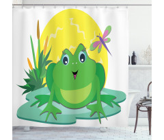 Animal on Leaf Cartoon Sun Shower Curtain