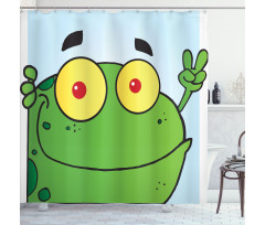 Whimsical Animal Peace Sign Shower Curtain